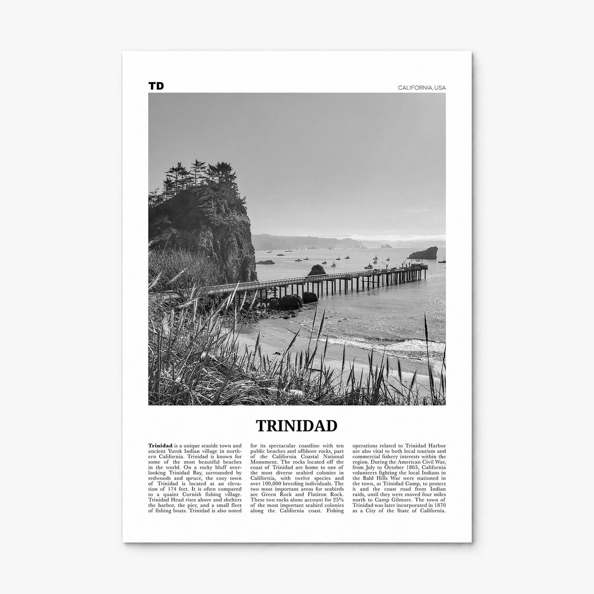 Trinidad, California Newspaper Poster, print only (unframed)