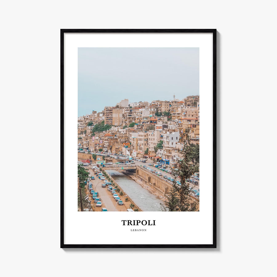 Tripoli, Lebanon colorful classic poster of Lebanon – vertical wall art, unframed print shown in interior mockup