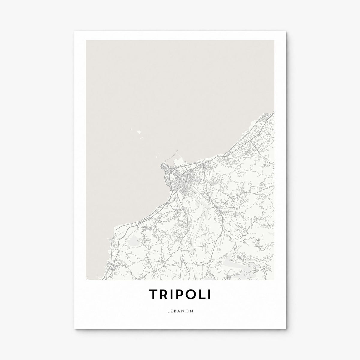 Tripoli, Lebanon Map Poster, print only (unframed)