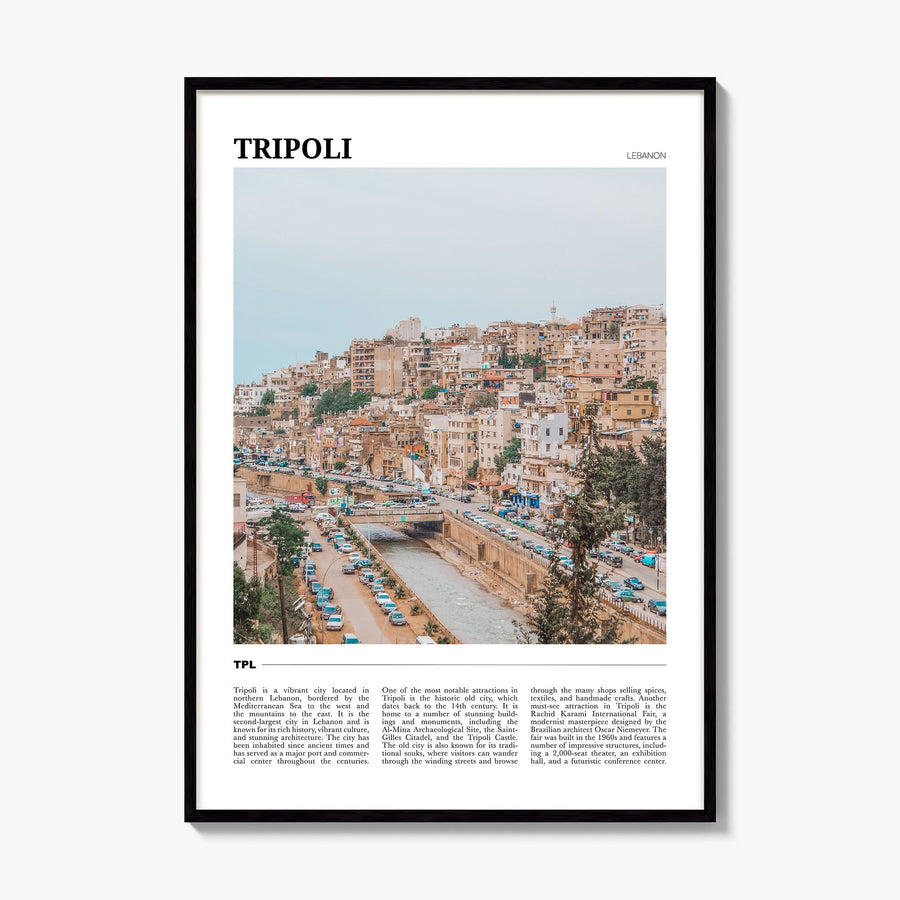 Tripoli, Lebanon Travel Poster, framed poster mockup