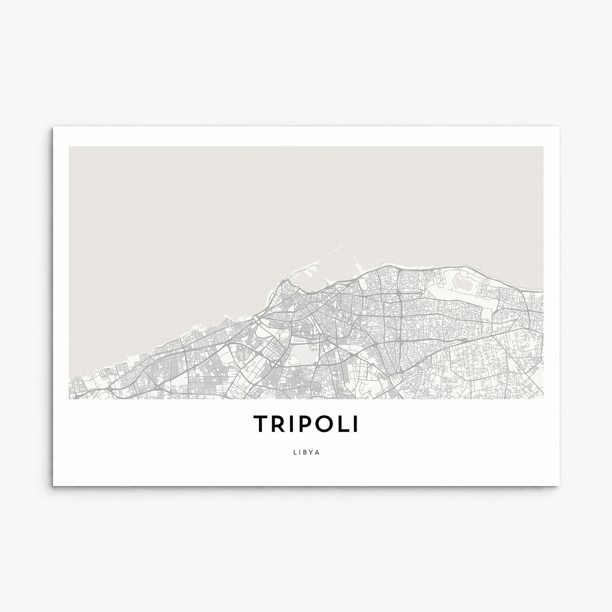 Tripoli, Libya Map Poster, print only (unframed)