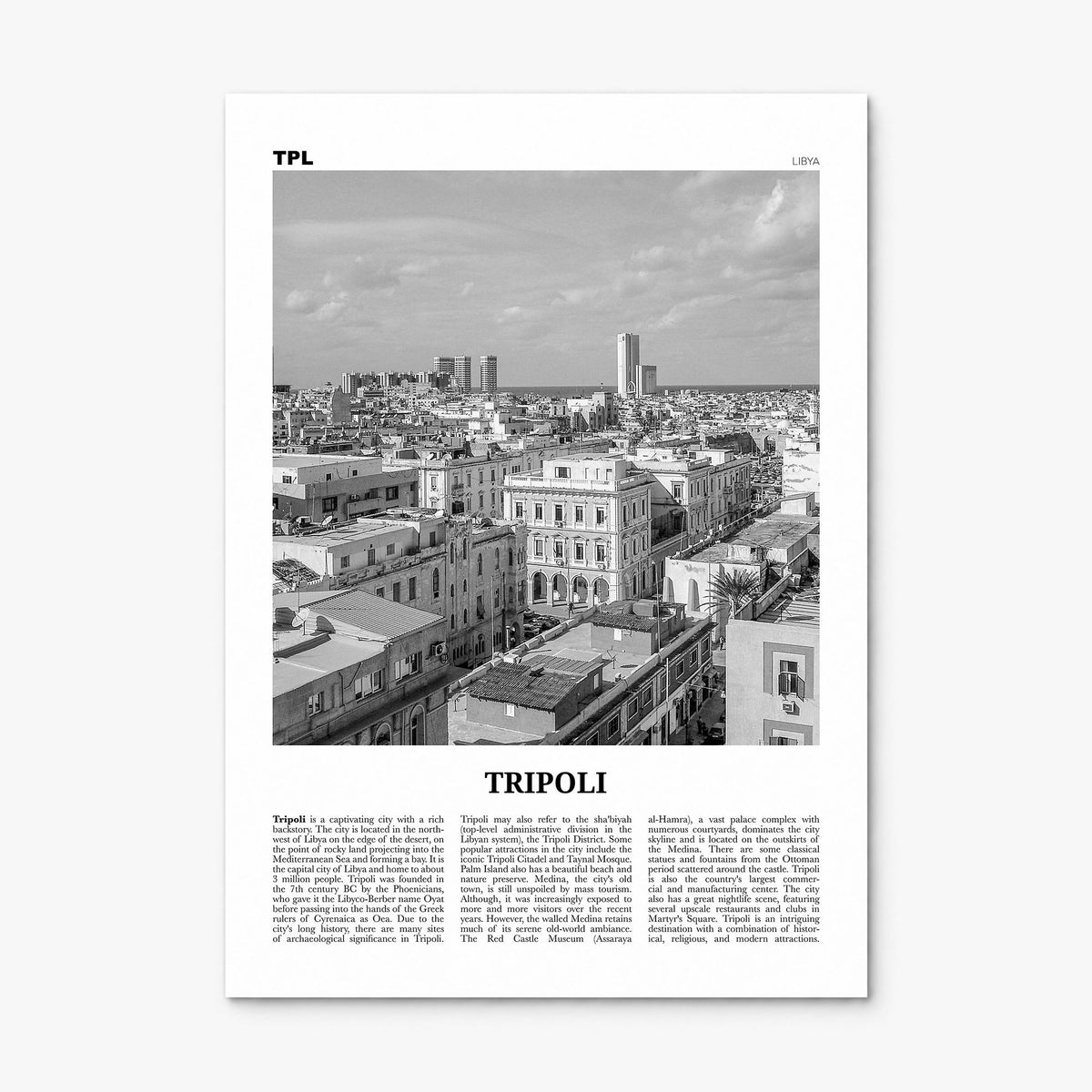 Tripoli, Libya Newspaper Poster, print only (unframed)