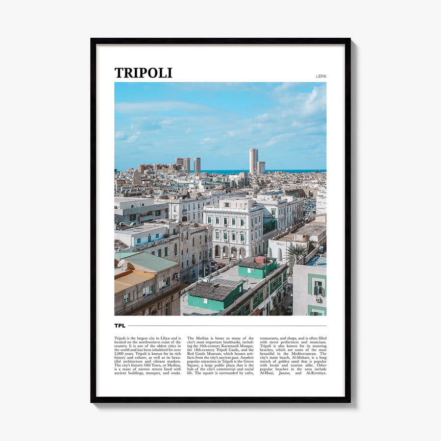 Tripoli, Libya Travel Poster, framed poster mockup