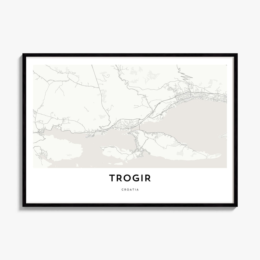 Trogir Map Poster, framed poster mockup