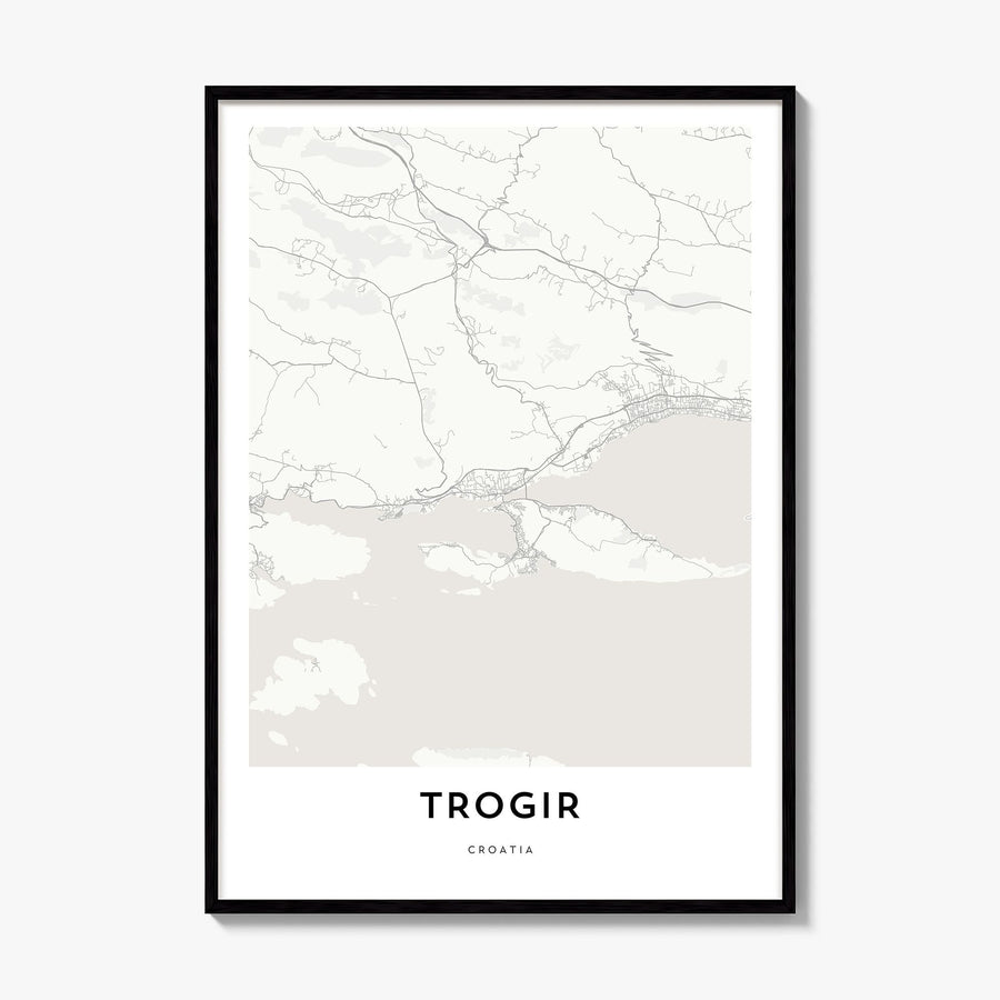 Trogir Map Poster, framed poster mockup