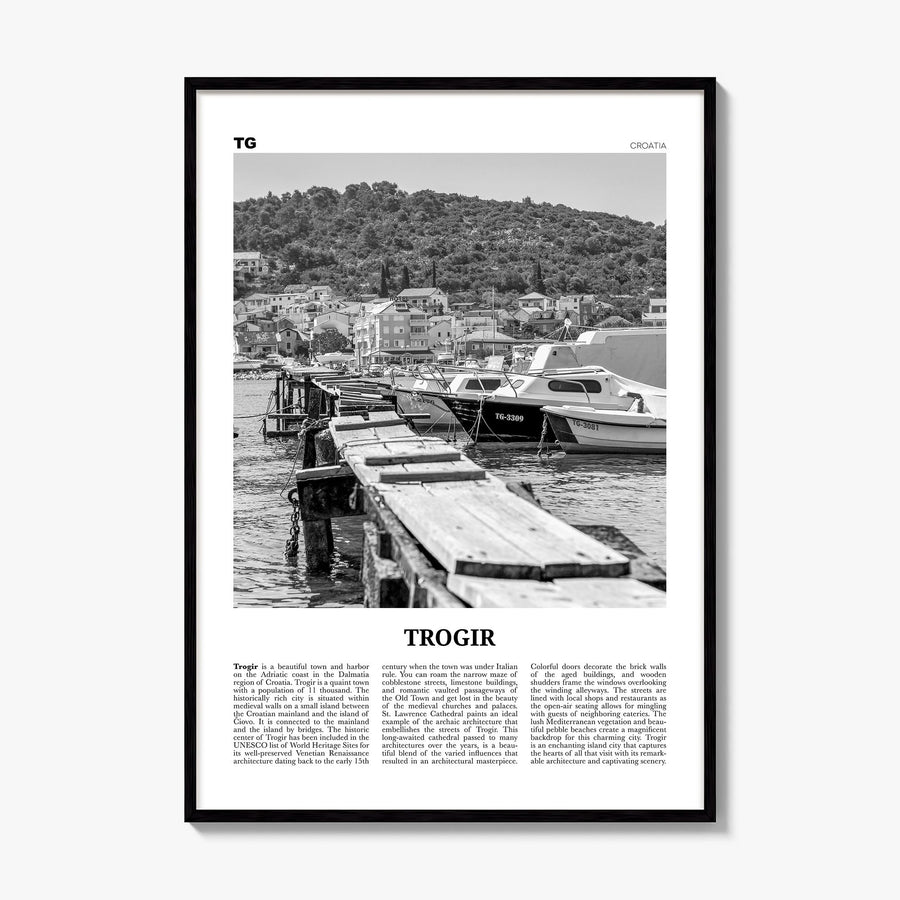 Trogir Newspaper Poster, framed poster mockup