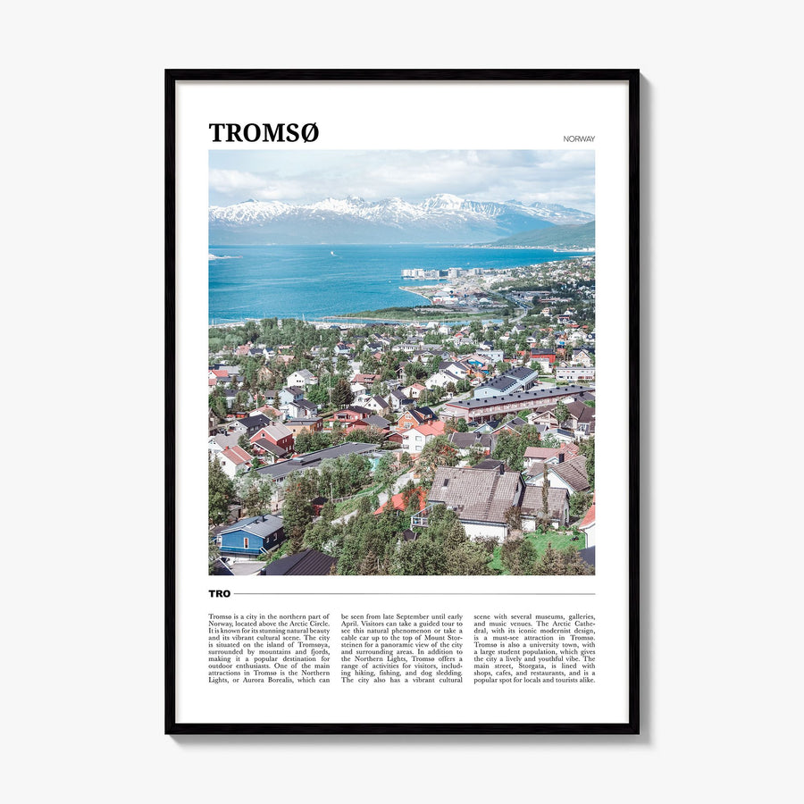 Tromsø Travel Poster, framed poster mockup