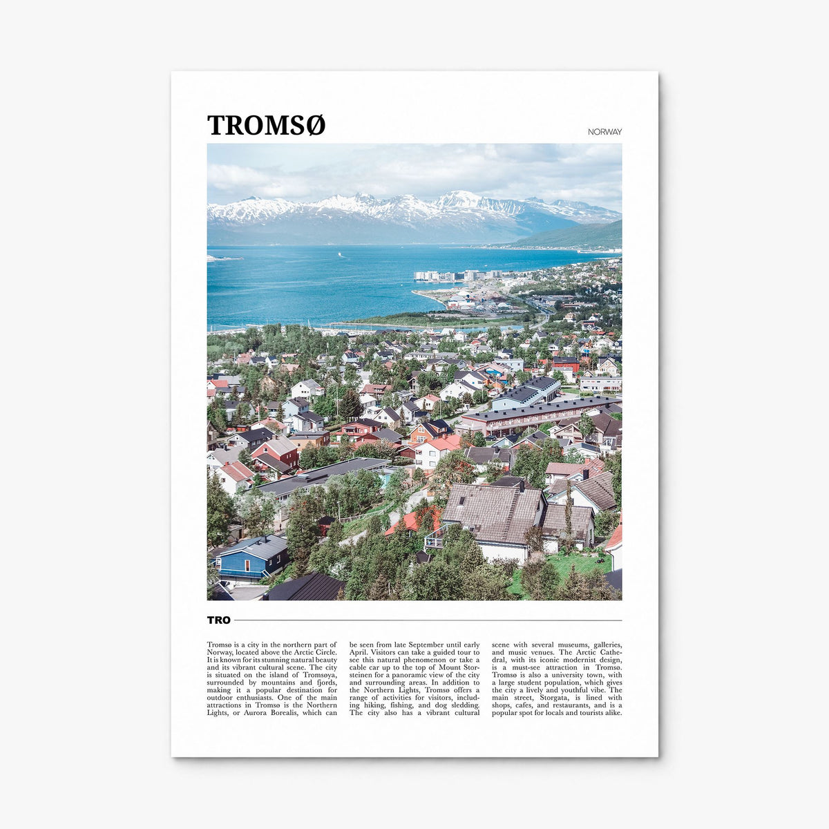 Tromsø Travel Poster, print only (unframed)