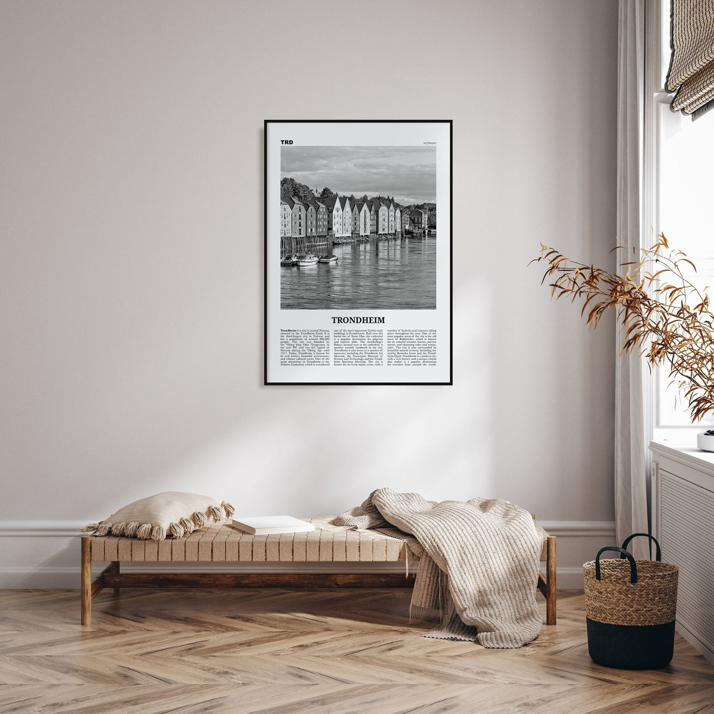 Trondheim Poster Nbourhood Travel B&W Poster