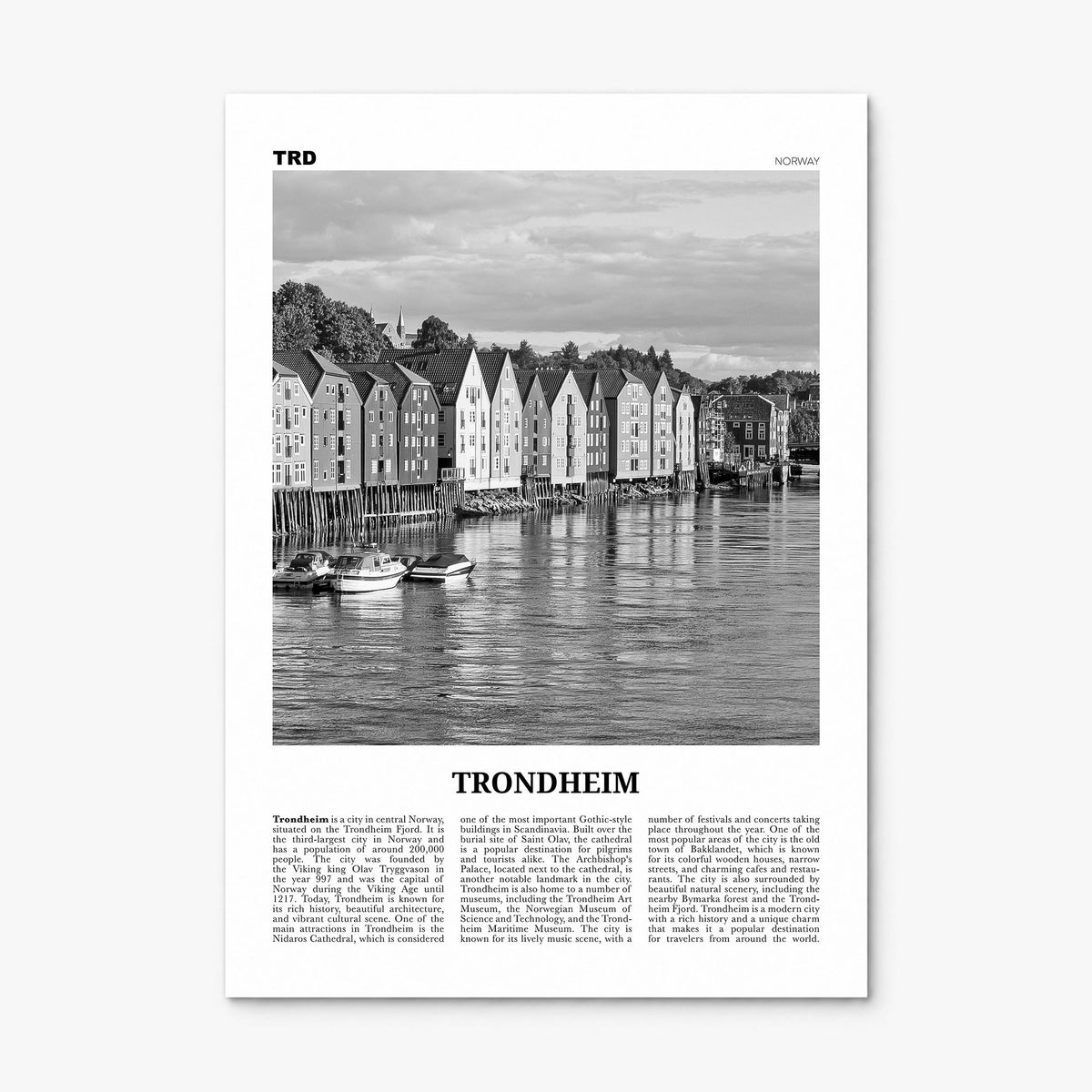 Trondheim Newspaper Poster, print only (unframed)