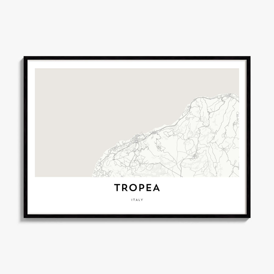 Tropea Map Poster, framed poster mockup