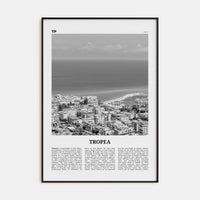 Tropea Poster Black Metal / 8x12 in Nbourhood Travel B&W Poster