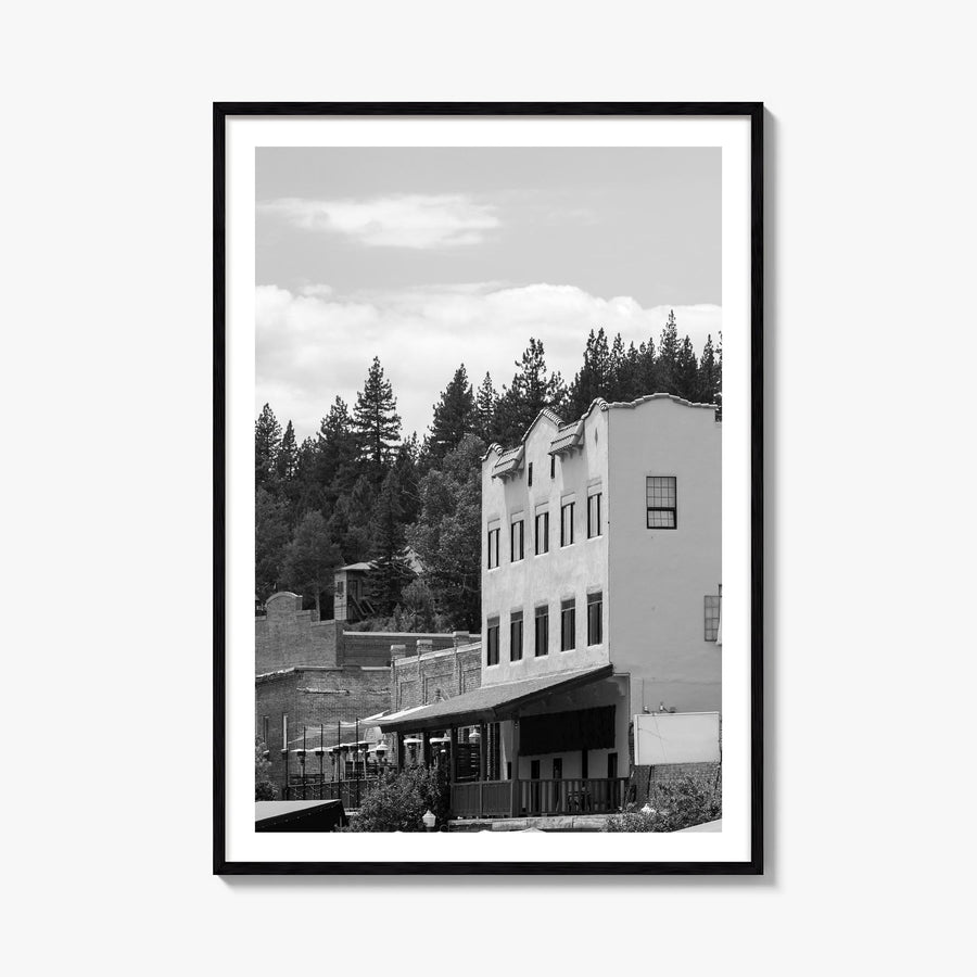 Truckee black & white photo poster of California, USA – vertical wall art, unframed print shown in interior mockup