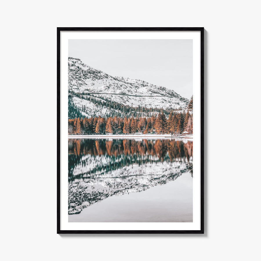Truckee colorful photo poster of California, USA – vertical wall art, unframed print shown in interior mockup