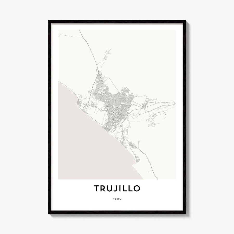 Trujillo Map Poster, framed poster mockup