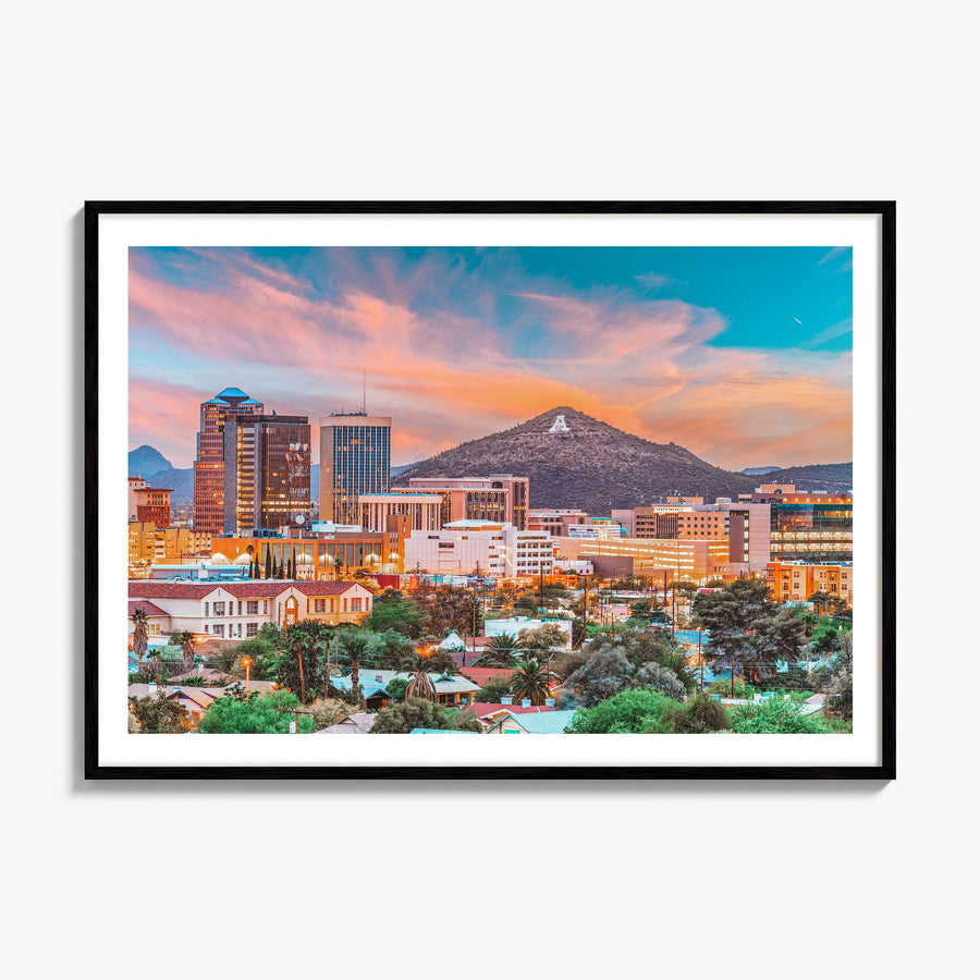 Tucson Photo Poster, framed poster mockup, white border