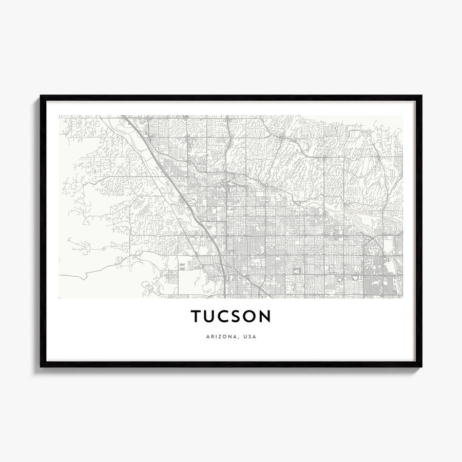 Tucson Map Poster, framed poster mockup