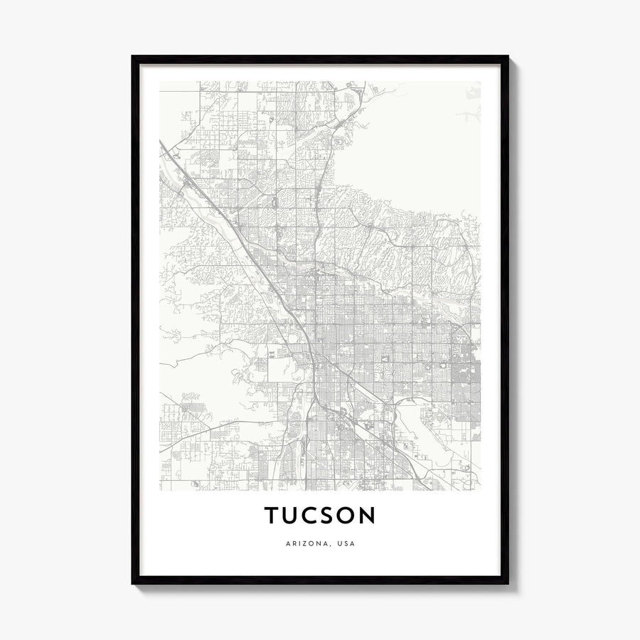 Tucson Map Poster, framed poster mockup