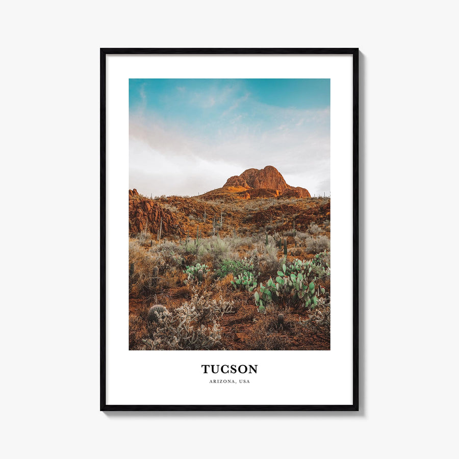 Tucson no. 3 colorful classic poster of Arizona, USA – vertical wall art, unframed print shown in interior mockup