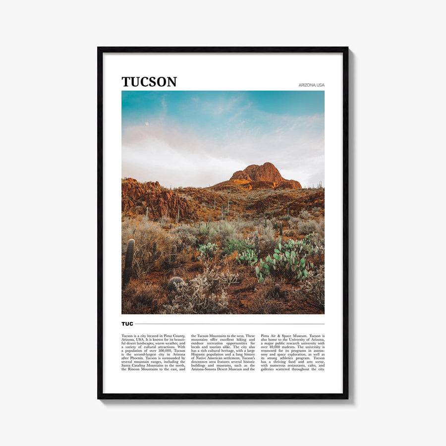 Tucson no. 3 colorful travel poster of Arizona, USA – vertical wall art, unframed print shown in interior mockup