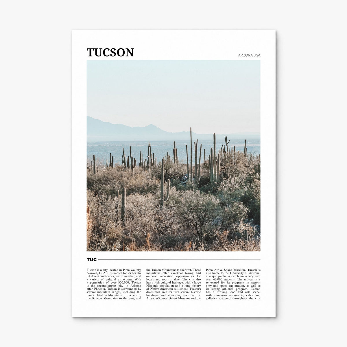 Tucson Travel No 1 Poster, print only (unframed)