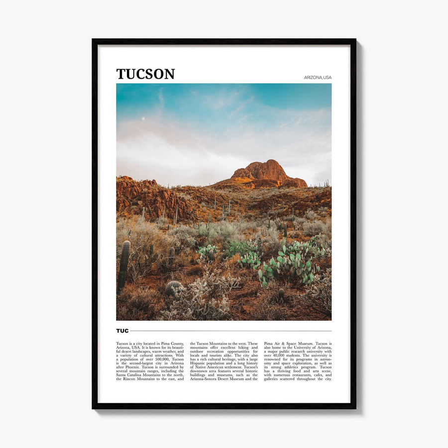 Tucson Travel No 3 Poster, framed poster mockup