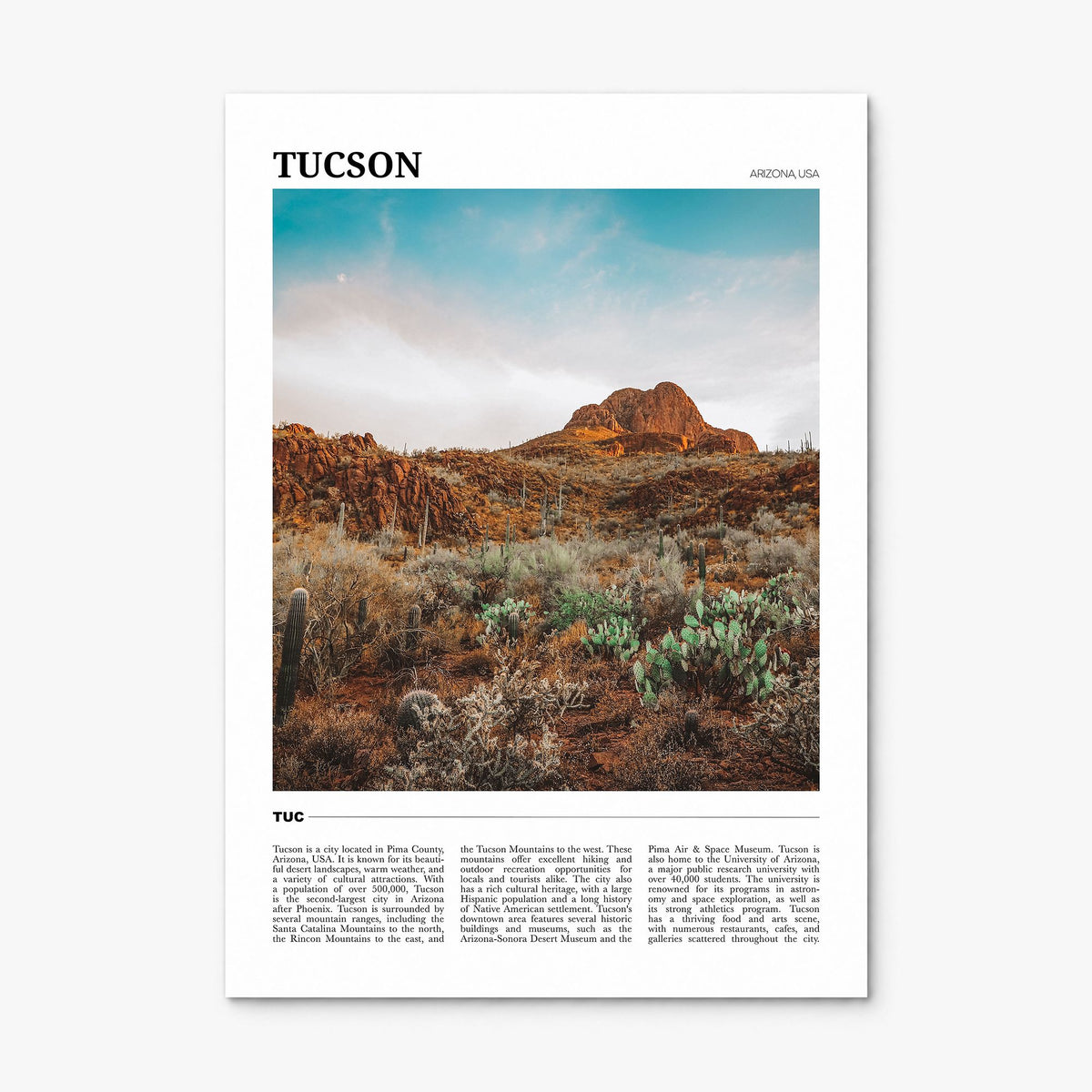 Tucson Travel No 3 Poster, print only (unframed)