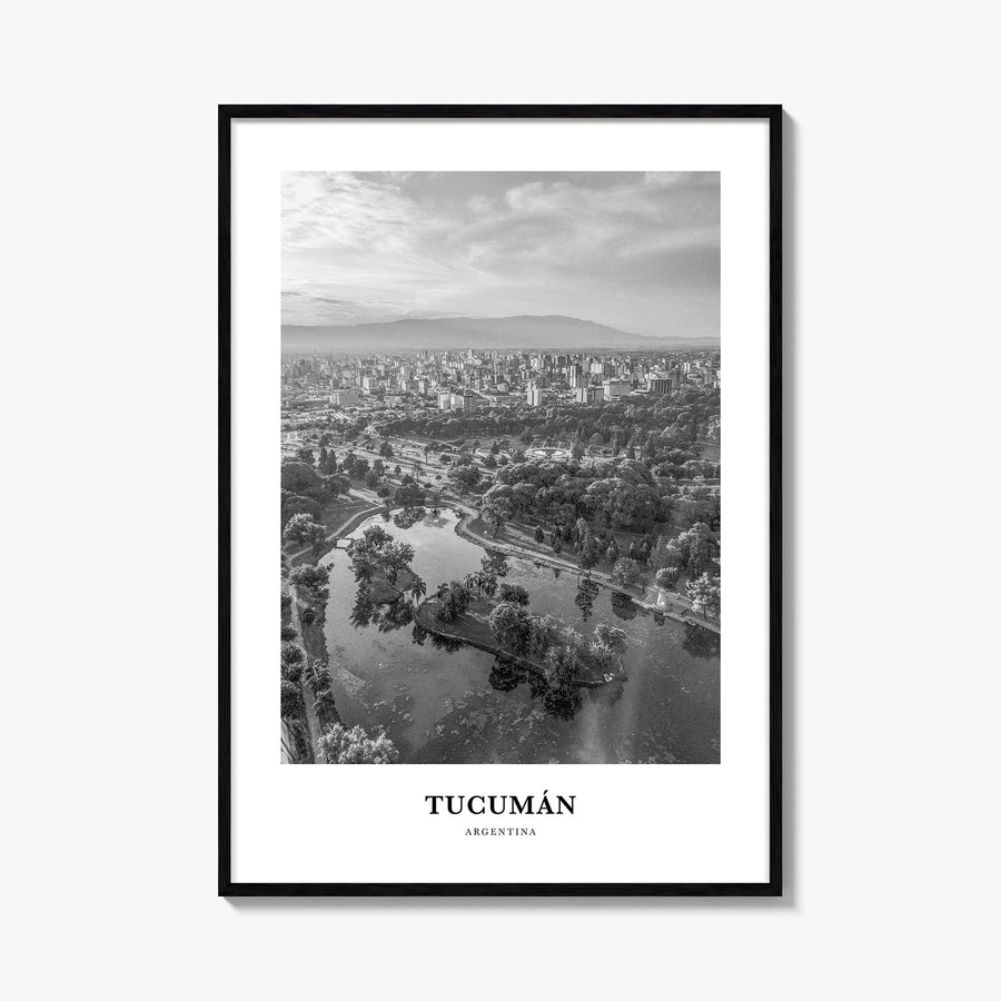 Tucumán black & white classic poster of Argentina – vertical wall art, unframed print shown in interior mockup