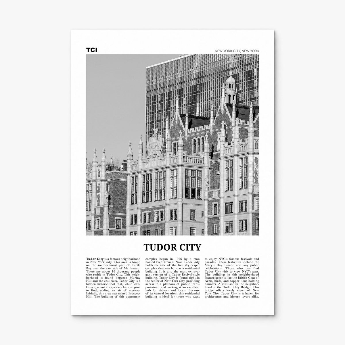 Tudor City Newspaper Poster, print only (unframed)