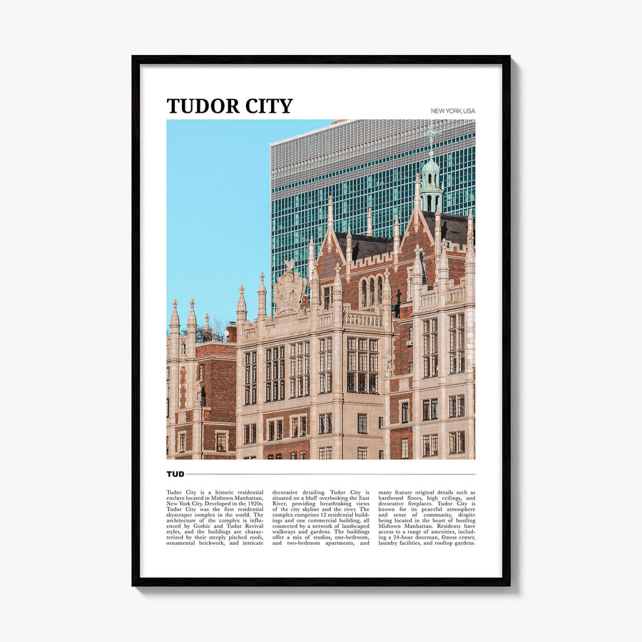 Tudor City Travel Poster, framed poster mockup