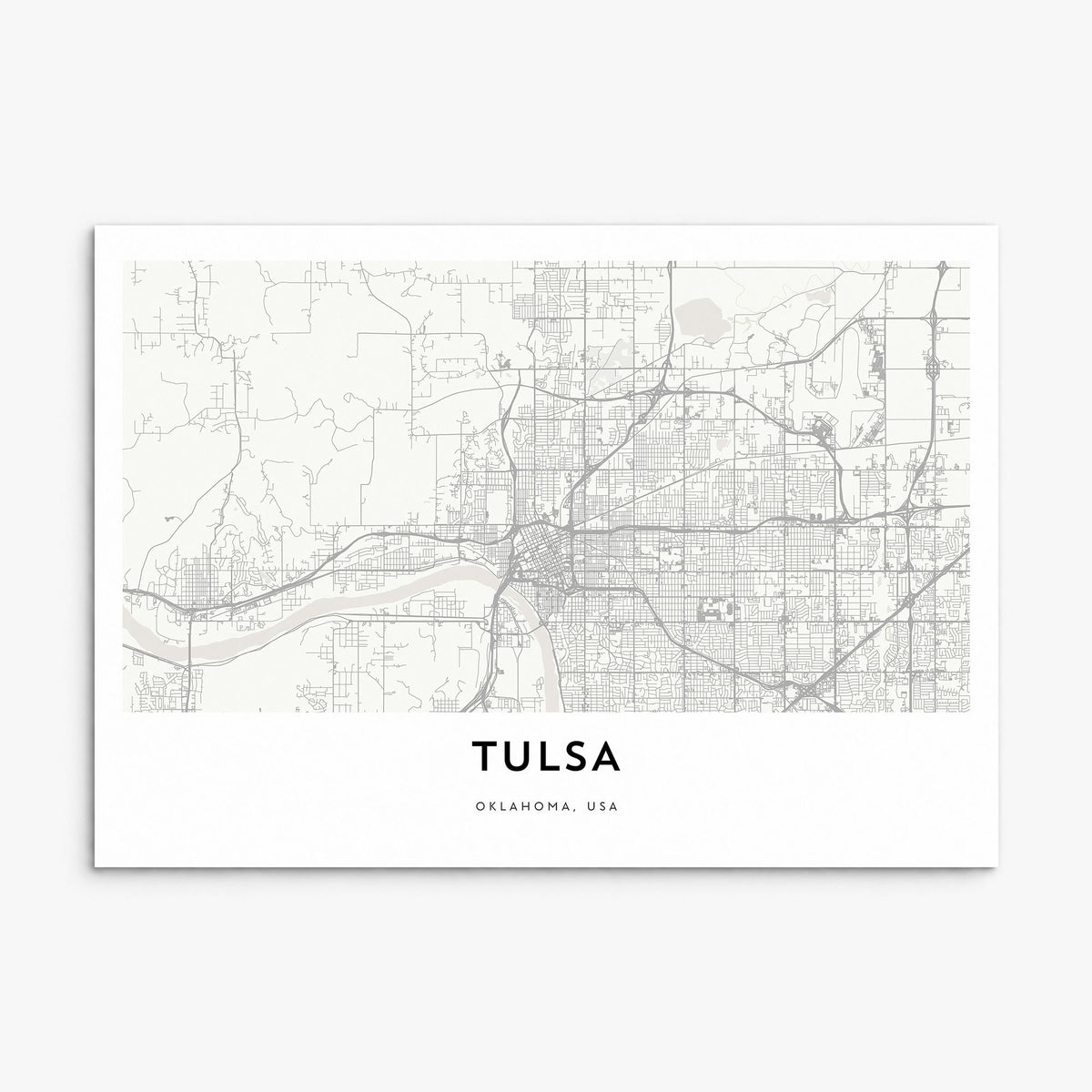 Tulsa Map Poster, print only (unframed)