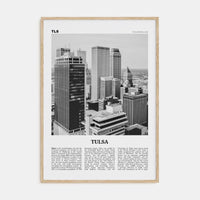 Tulsa Poster Natural Wood / 8x12 in Nbourhood Travel B&W Poster