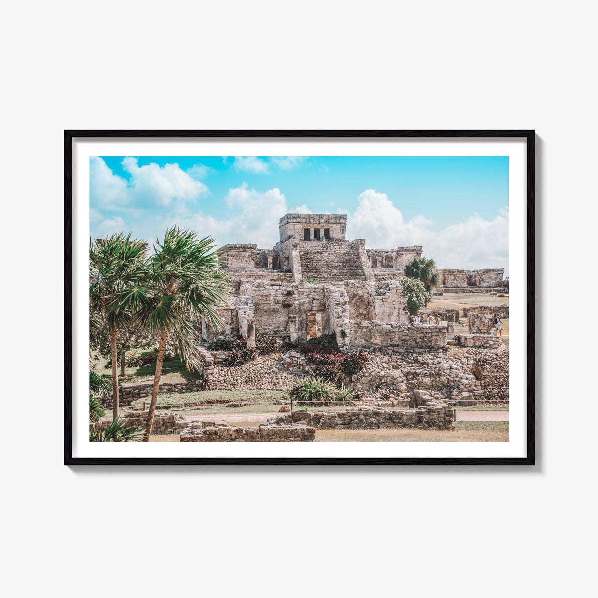 Tulum colorful photo poster of Mexico – horizontal wall art, unframed print shown in interior mockup