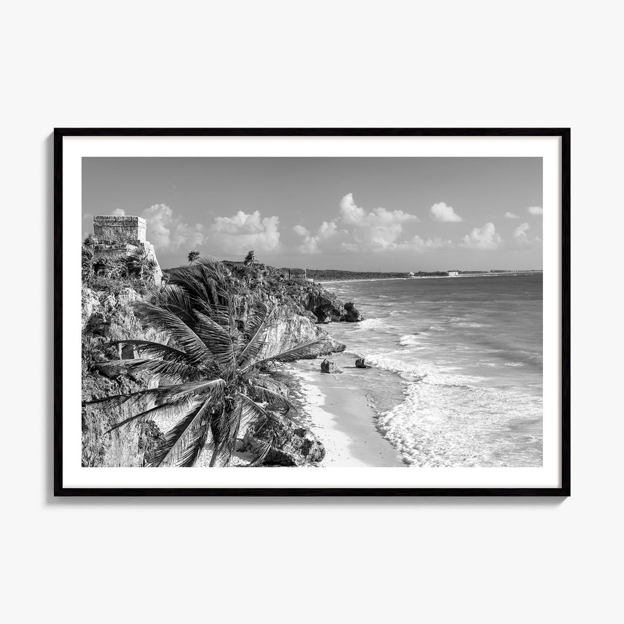 Tulum Photo Poster, framed poster mockup, white border
