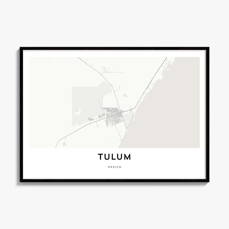 Tulum Map Poster, framed poster mockup