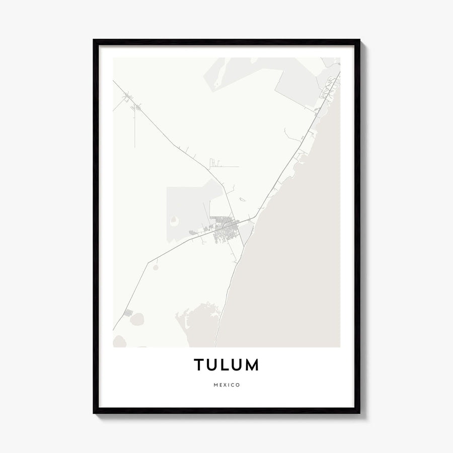 Tulum Map Poster, framed poster mockup