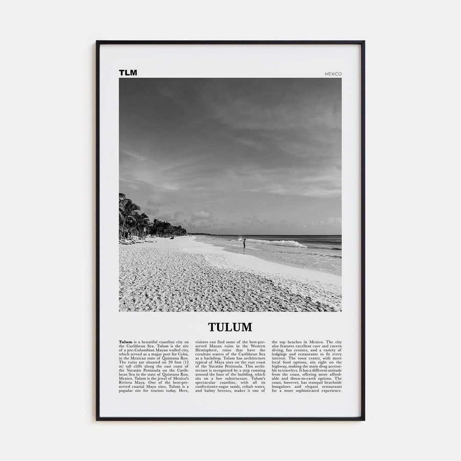 Tulum No 1 Poster Black Metal / 8x12 in Nbourhood Travel B&W Poster