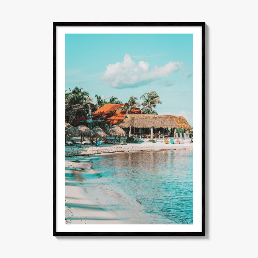 Tulum Photo No 2 Poster, framed poster mockup, white border
