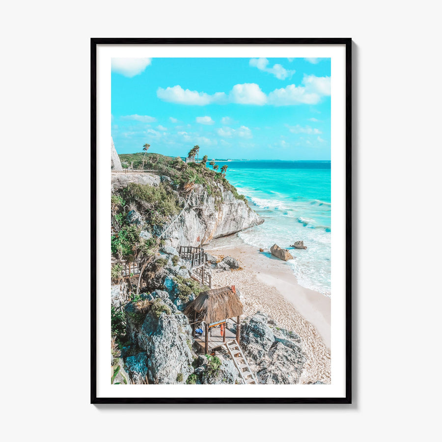Tulum Photo No 1 Poster, framed poster mockup, white border