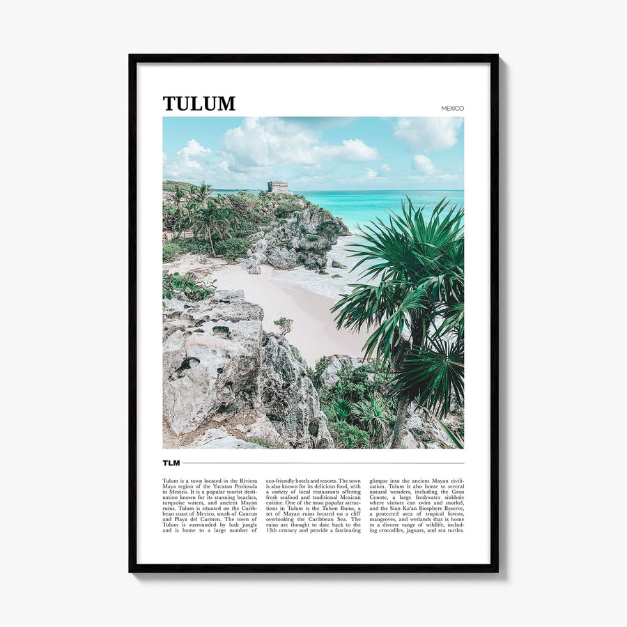 Tulum Travel Poster, framed poster mockup
