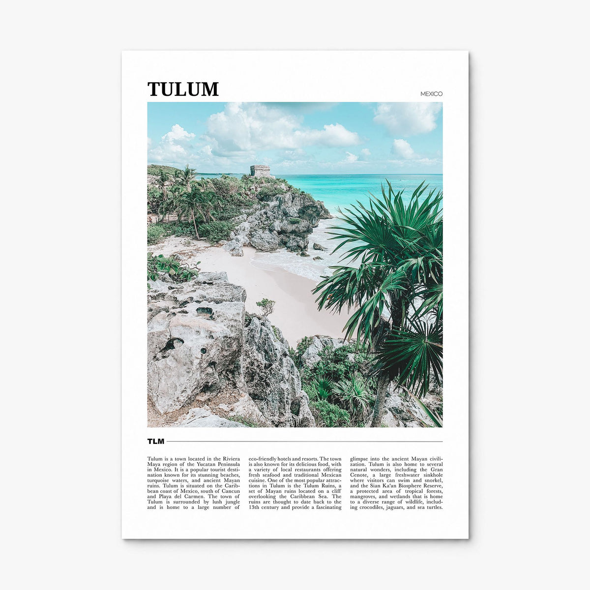 Tulum Travel Poster, print only (unframed)