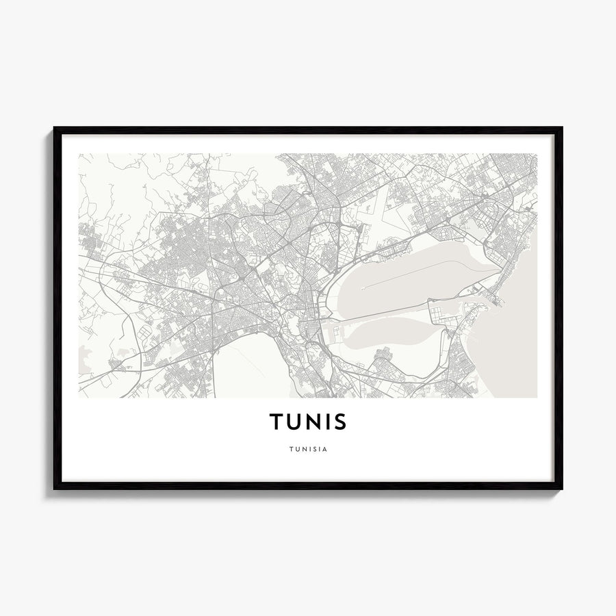 Tunis Map Poster, framed poster mockup