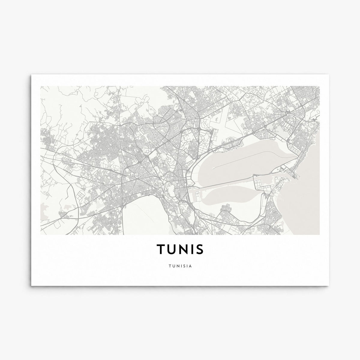 Tunis Map Poster, print only (unframed)