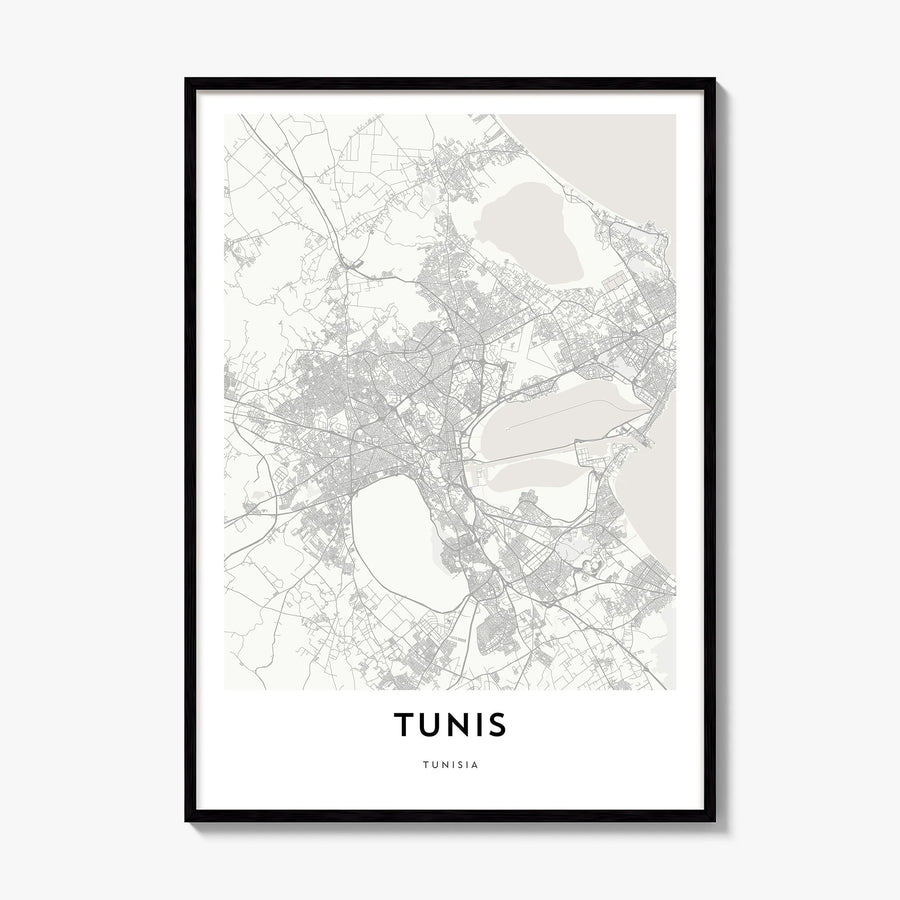 Tunis Map Poster, framed poster mockup
