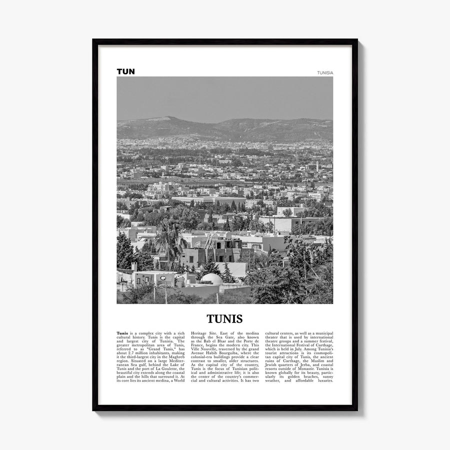 Tunis Newspaper Poster, framed poster mockup