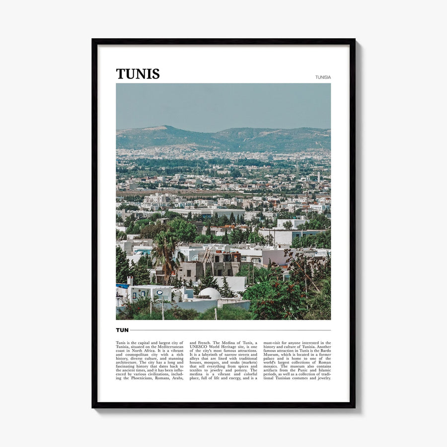 Tunis Travel Poster, framed poster mockup