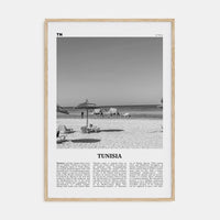 Tunisia Poster Natural Wood / 8x12 in Nbourhood Travel B&W Poster