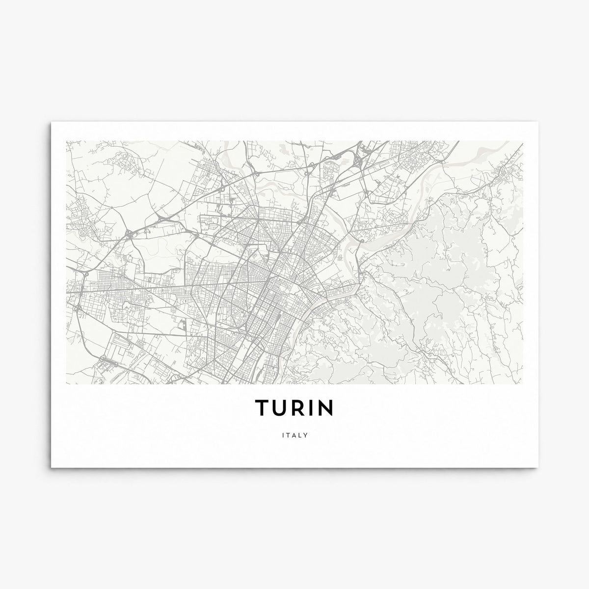 Turin Map Poster, print only (unframed)