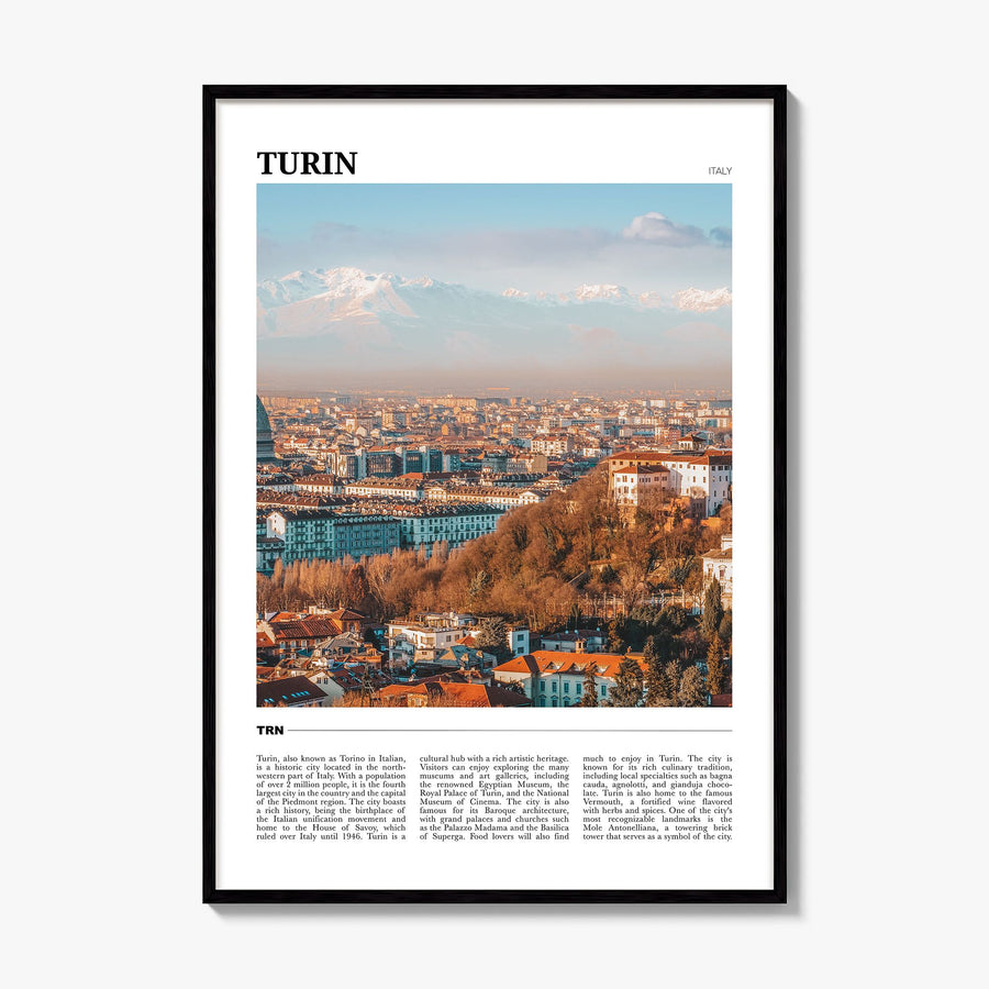 Turin Travel Poster, framed poster mockup