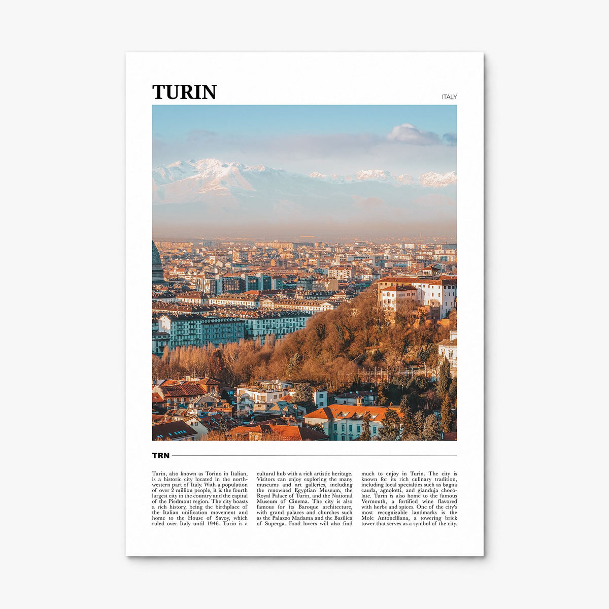 Turin Travel Poster, print only (unframed)